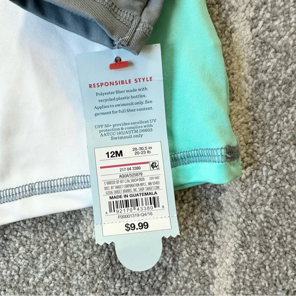 Cat & Jack Bundle of 3 UPF 50 Swim Shirt Rash Guards NWT Boys 12 Months